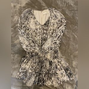 Snake print dress with built-in shorts